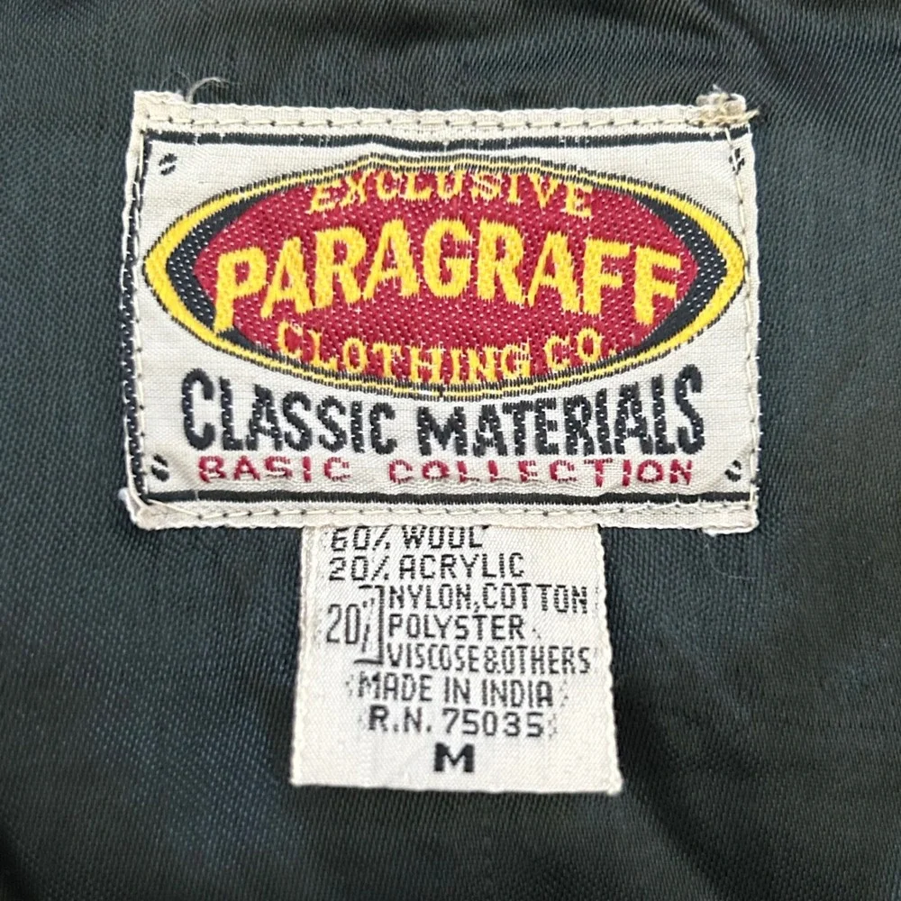 Vintage Paragraff Wool Blend Patchwork Plaid Zip Vest Mens M Lined Rustic Cabin